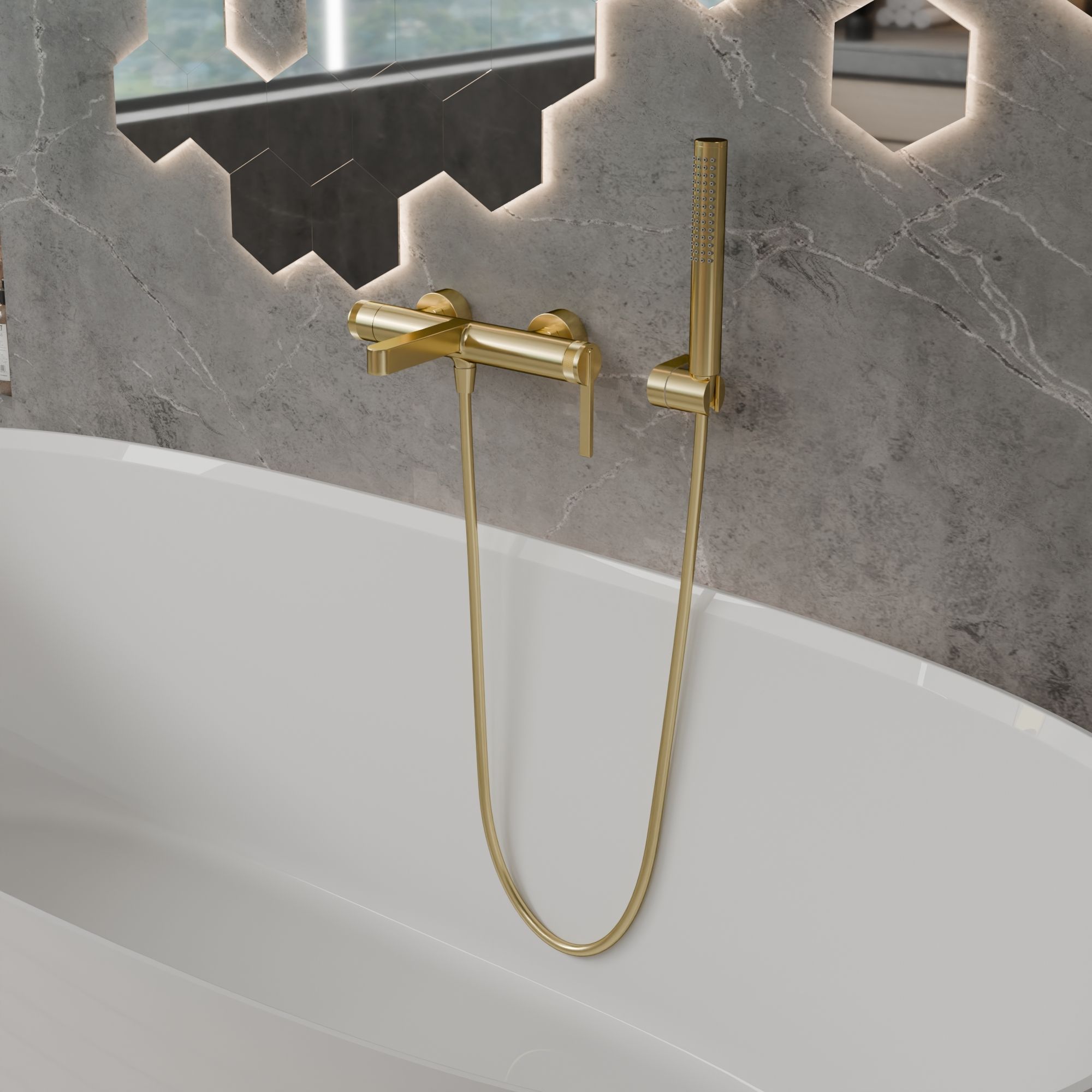 Bateria wannowa Aurevo złota